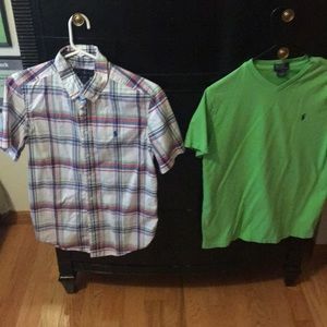 Two boys size large Ralph Lauren shirts!